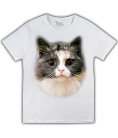 Прикольные футболки: кошка на белой